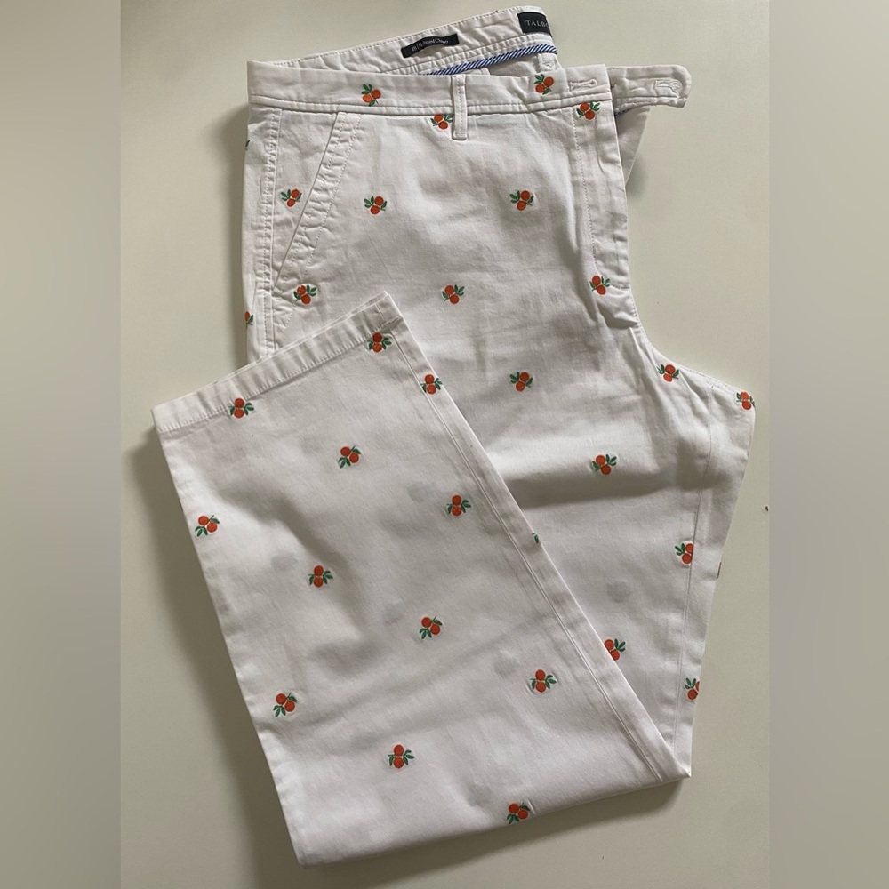 Talbots Oranges Print Relaxed Chino Size 18